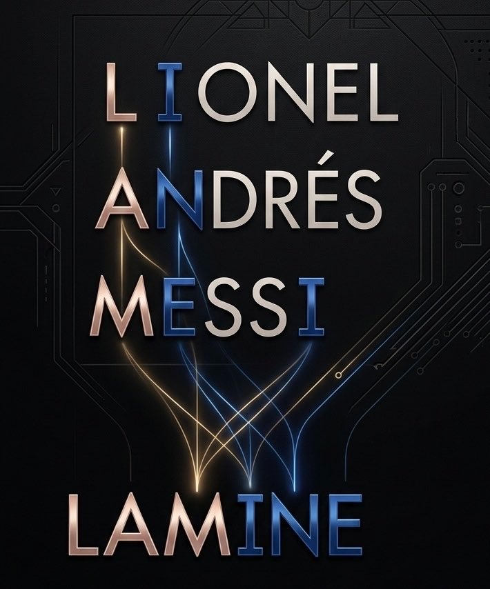 梅西与亚马尔名字的字母映射：Lionel → Lamine