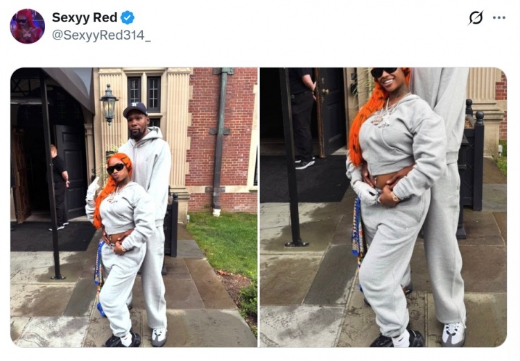 杜兰特与说唱歌手Sexyy Red亲密合照曝光