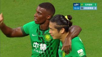 国安4-0大胜新鹏城 达万梅开二度张玉宁传射