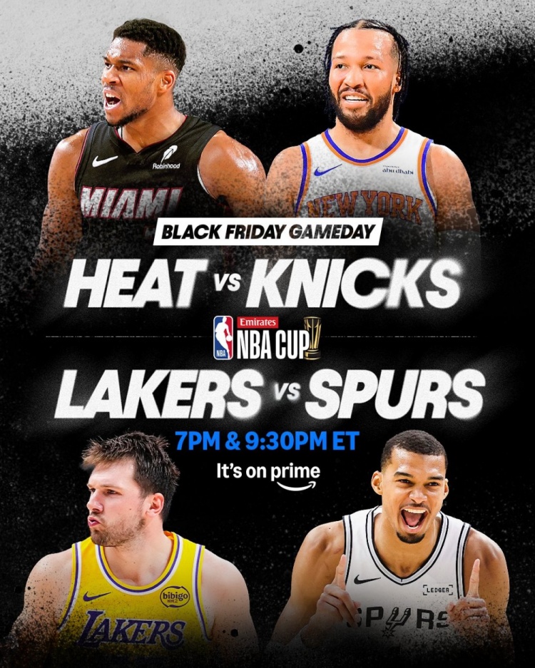 NBA杯收官日赛程落定 热火尼克斯与湖人马刺直接交锋